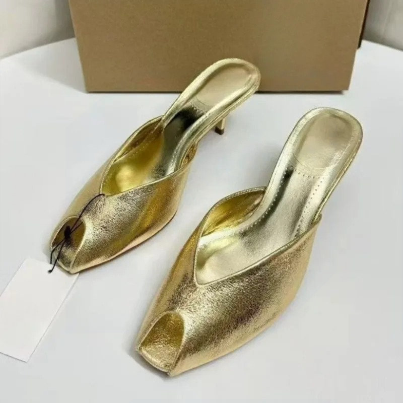 Women'S Fashion Designer Clothes - Women's Pumps Designer Gold Women Mules