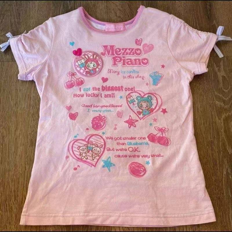 Vintage Kawaii Cute Short Slee - Crop Top Women 评论和价格