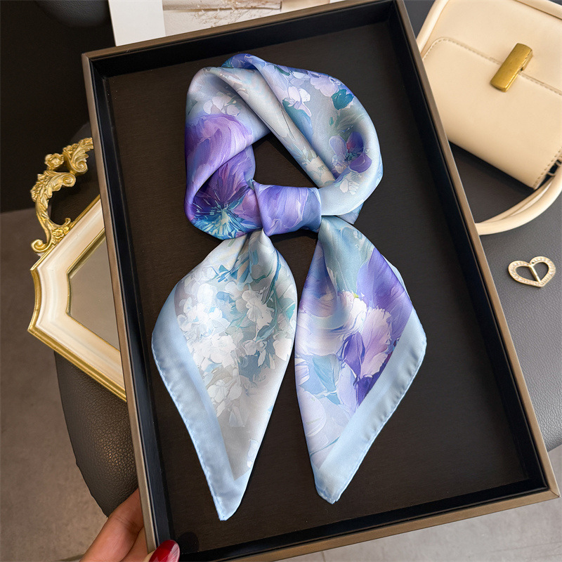 2026 New Floral Print Silk Squ - Women Fashion Necktie 评论和价格