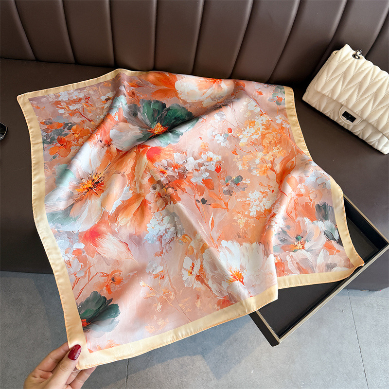 2026 New Floral Print Silk Squ - Women Fashion Necktie 评论和价格