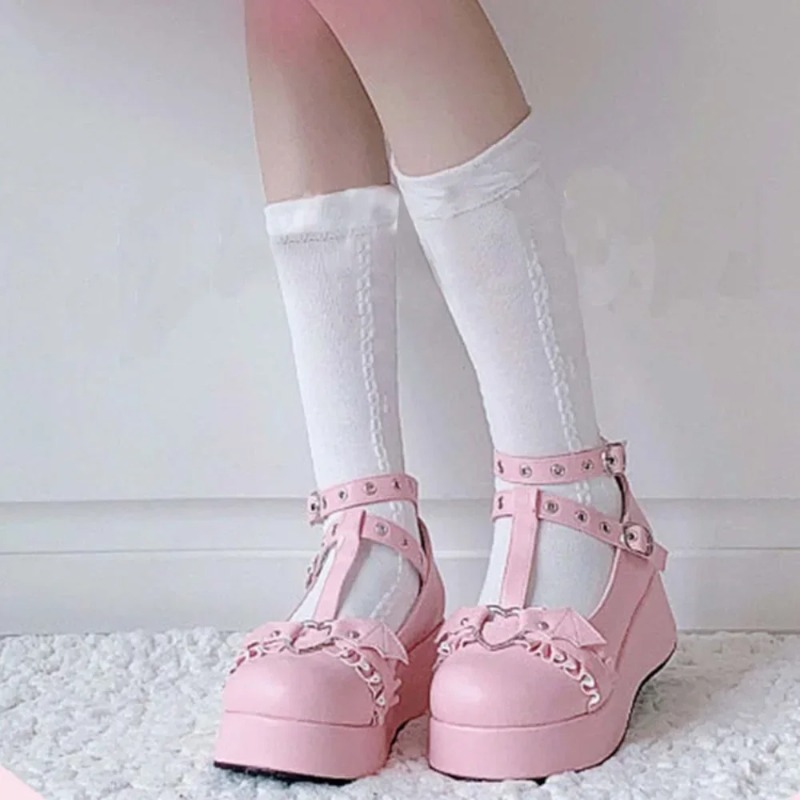New Sweet Heart Buckle Wedges  - Women'S Fashion Loafers 评论和价格