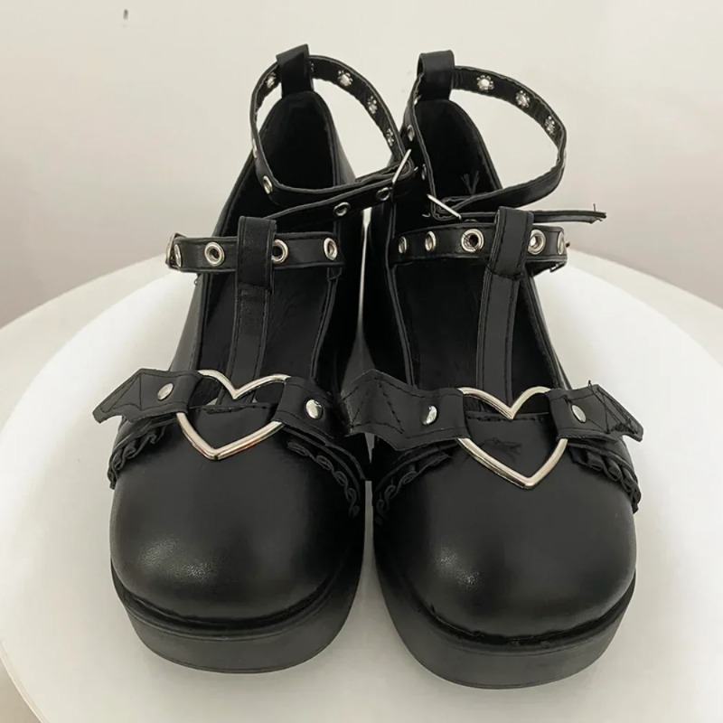 New Sweet Heart Buckle Wedges  - Women'S Fashion Loafers 评论和价格