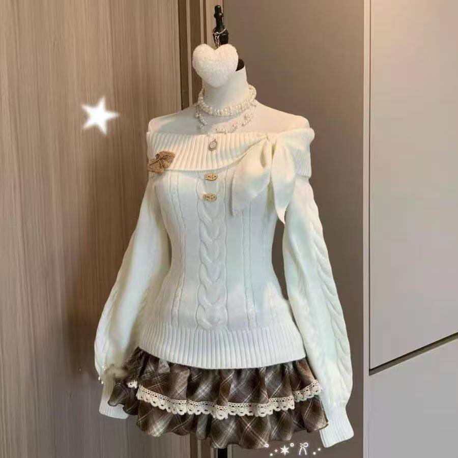 Kawaii Japanese Style 2 Piece  - Women'S Fashion Knitwear 评论和价格