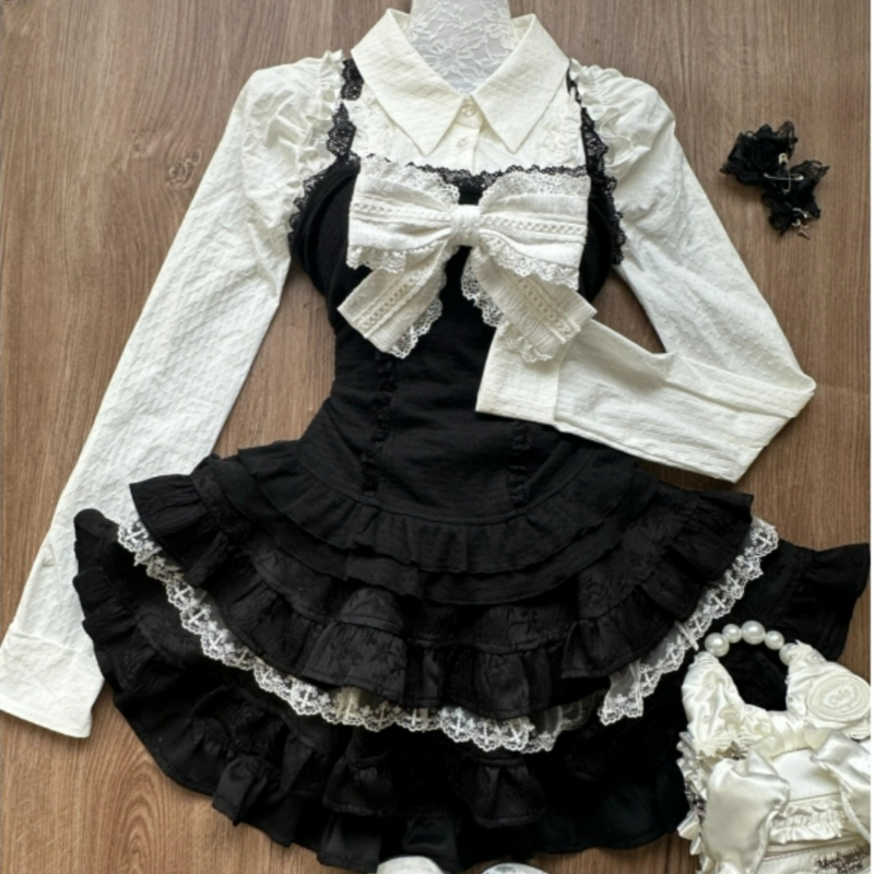 Y2k Aesthetic Lolita Style 3 P - Women'S Y2K Fashion Aesthetic 评论和价格