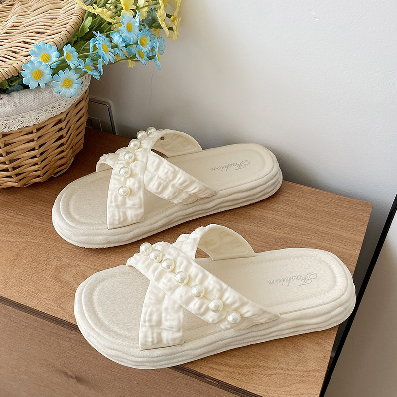 Women Pearl Floral Sandals Sum - Women'S Fashion Sandals 评论和价格