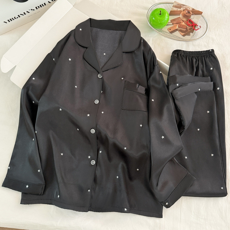Fashionable Simple Star Black  - Women'S Fashion Pajamas 评论和价格