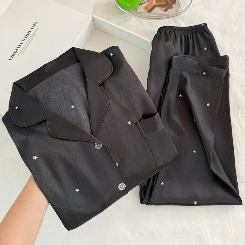 Fashionable Simple Star Black  - Women'S Fashion Pajamas 评论和价格