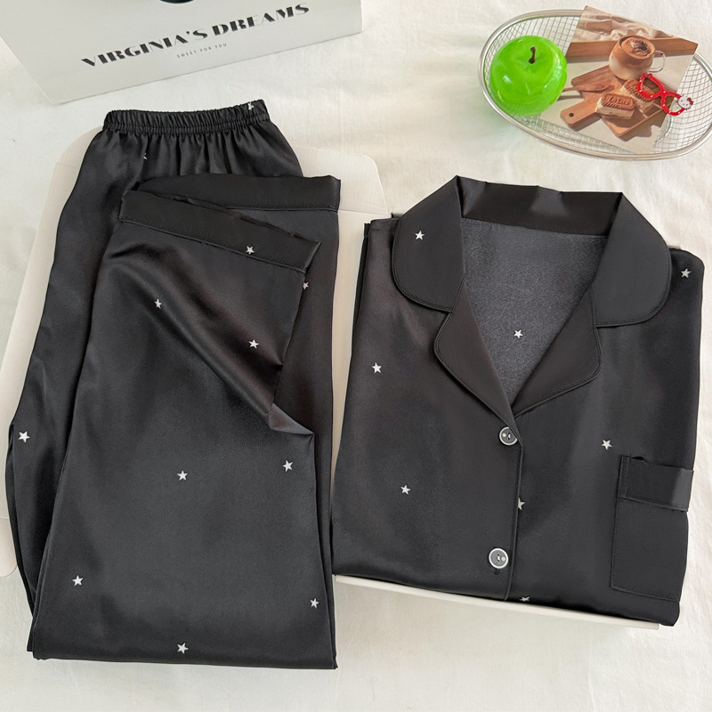 Fashionable Simple Star Black  - Women'S Fashion Pajamas 评论和价格