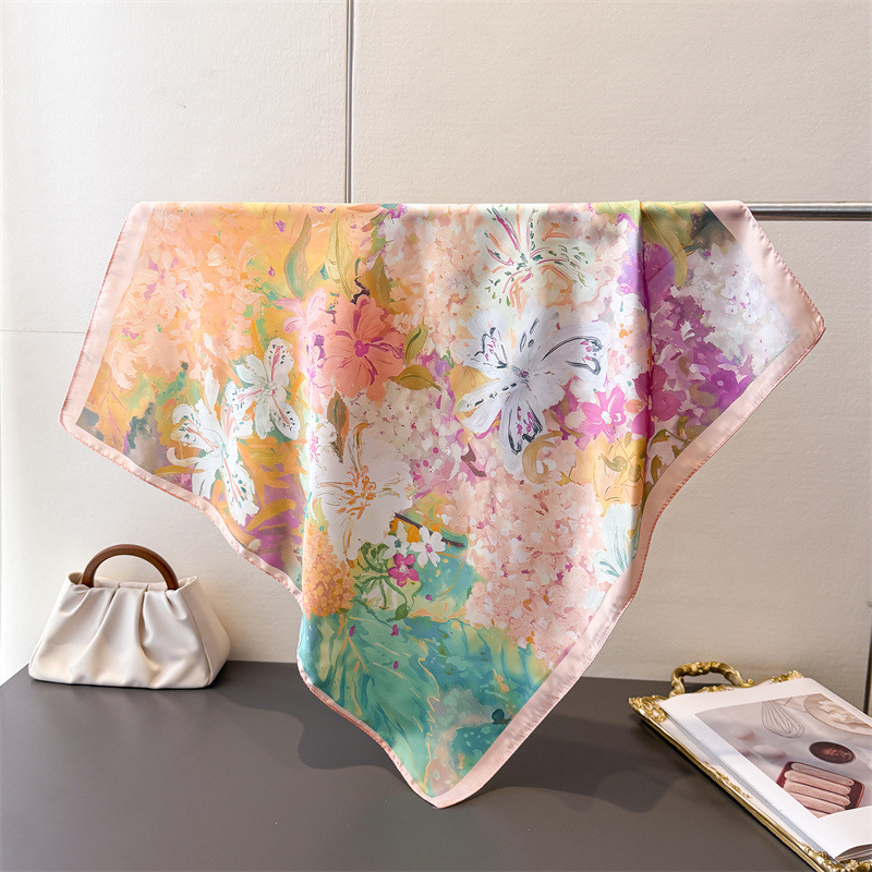 70*70cm Square Silk Scarf for  - Women Fashion Necktie 评论和价格