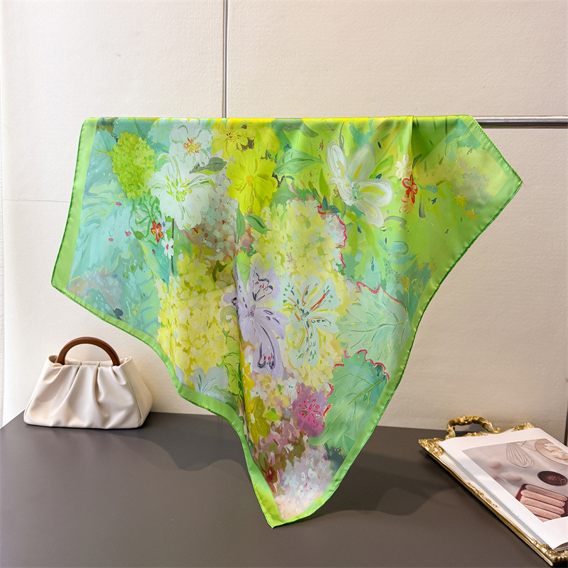 70*70cm Square Silk Scarf for  - Women Fashion Necktie 评论和价格