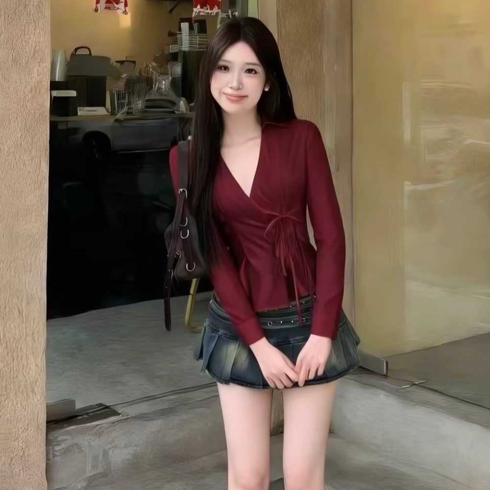 Fashion Long-sleeved Slim Fit  - Women'S Y2K Fashion Aesthetic 评论和价格