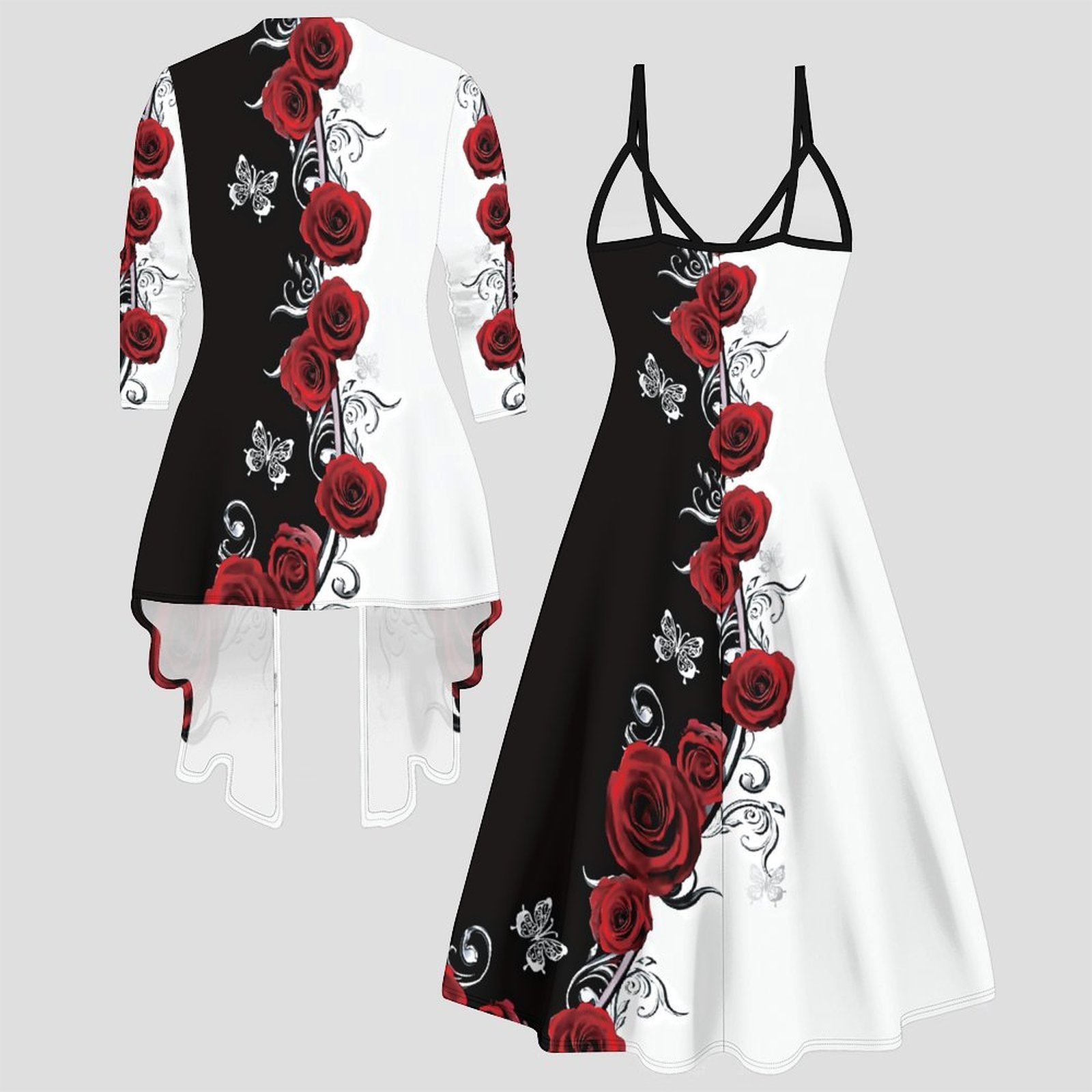 Print Two Piece Set Women Midi - Women'S Fashion Knitwear 评论和价格