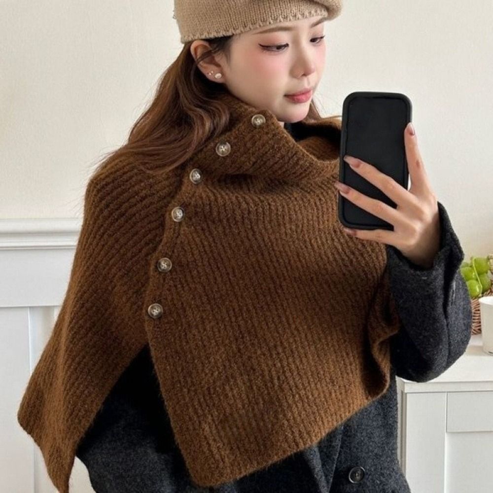 Classic Button Knitted Shawl W - Women'S Fashion Knitwear 评论和价格