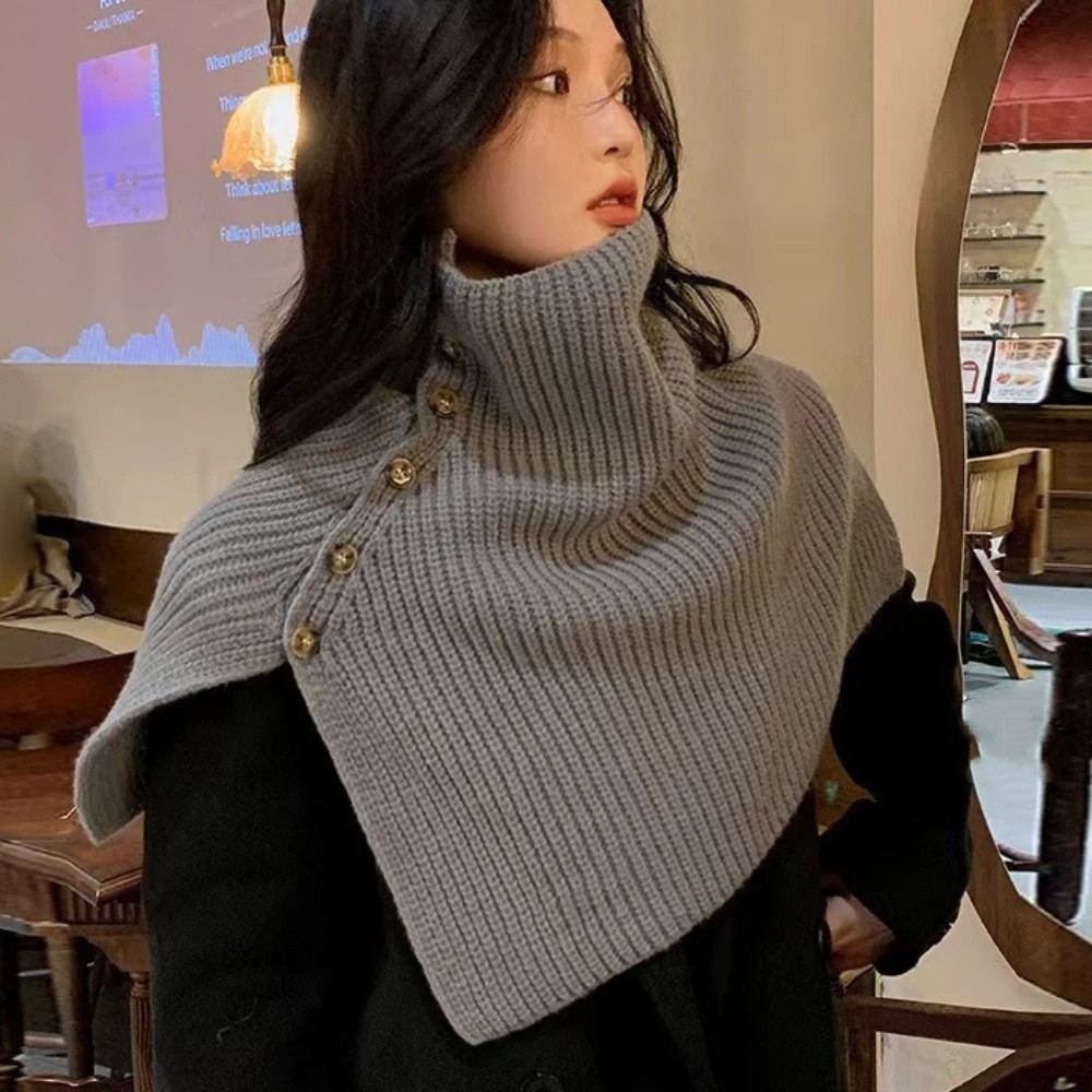 Classic Button Knitted Shawl W - Women'S Fashion Knitwear 评论和价格