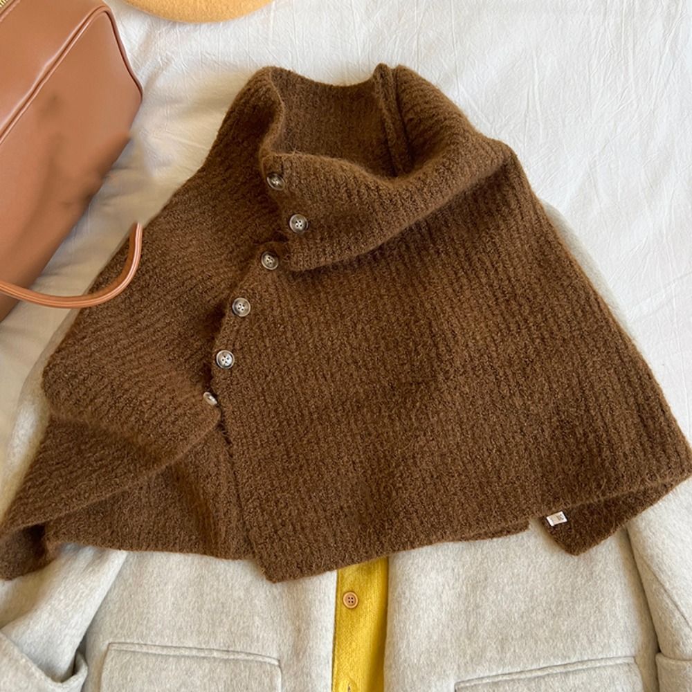 Classic Button Knitted Shawl W - Women'S Fashion Knitwear 评论和价格